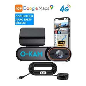 O-KAM Pro 2026 4G Full HD Google Maps GPRS Sim Kartlı Araç Kamerası