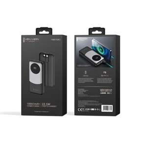 Venandin PWB10A3 10.000 Mah Led Göstergeli 22.5w Hızlı Kendinden kablolu Powerbank
