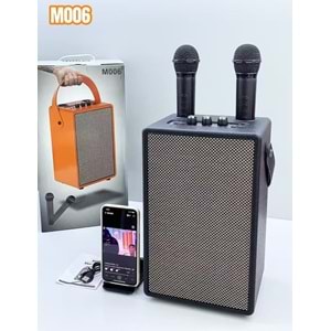 Avc M-006 mikrafonlu bluetooth karaoke taşınabilir hoparlör - SİYAH
