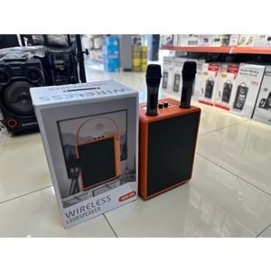 Avc ABS-W5 20w mikrafonlu bluetooth karaoke taşınabilir hoparlör - Turuncu