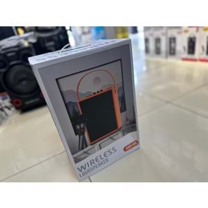 Avc ABS-W5 20w mikrafonlu bluetooth karaoke taşınabilir hoparlör - Turuncu