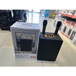Avc ABS-W5 Mikrafonlu 20w bluetooth karaoke taşınabilir hoparlör - Siyah