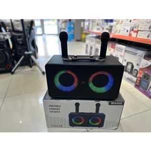 Avc M4408 mikrafonlu bluetooth karaoke taşınabilir hoparlör - Siyah