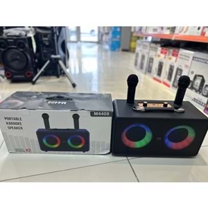 Avc M4408 mikrafonlu bluetooth karaoke taşınabilir hoparlör - Siyah