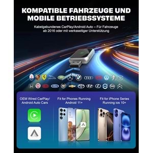 Avc WF-5438 Kablosuz CarPlay & Android Araç Adaptörü