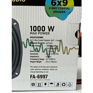 Fi Audio FA-6997 6X9 4 Yollu Coaxial Oval Hoparlör