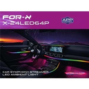 For-x X-24LED64P 64 Renk Sesli Komutlu Ambians Led