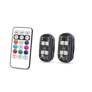 Avc X1 Rgb Kumandalı Şarjlı Çakar Lamba - Çift