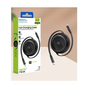 ACL ACK-118 PD100W Teyp-c to Teyp-c 3A Geri Çekilebilir Ultra Hızlı Şarj Kablosu
