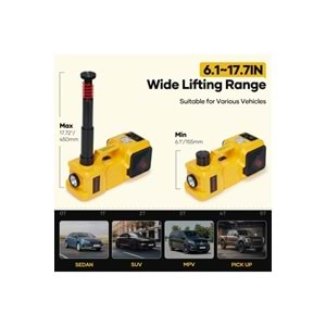 Auhma AHJ-01 5 Ton Elektrikli Hidrolik Kriko Seti - Hava Pompası 4'ü 1 Arada Araba Tamir Kiti