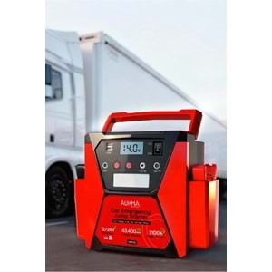 Auhma A8800 43.400mAh 12V/24V Çift Voltajlı 2100A Akü Takviye Cihazı Powerbank Jump Starter