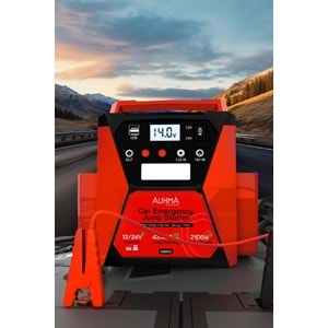 Auhma A8800 43.400mAh 12V/24V Çift Voltajlı 2100A Akü Takviye Cihazı Powerbank Jump Starter