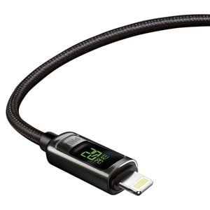 Phixi Ultimate UPD4160L 20w Lcd Ekranlı Metal Başlıklı Hasır Örgü Type-c To Lightning Hızlı Şarj Ve Data Kablosu