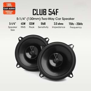 JBL Club 54F 13 Cm 135 Watt 2 Yollu Oto Hoparlör Takımı