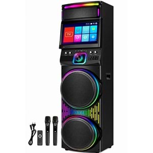 Blic BLS-82 Android LED Ekranlı Parti Hoparlörü 12 Inç RGB Taşınabilir Bluetooth Ses Sistemi