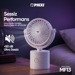 Phixi Smart MF13 Ultra Hafif Esnek Kullanımlı Şarjlı Klipsli Mini Fan