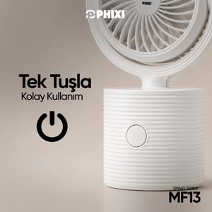 Phixi Smart MF13 Ultra Hafif Esnek Kullanımlı Şarjlı Klipsli Mini Fan