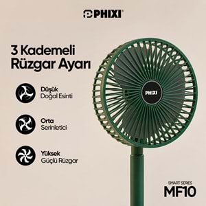 Phixi Smart MF10 Katlanabilir 2'si 1 Arada Telefon Standlı Masaüstü Fan