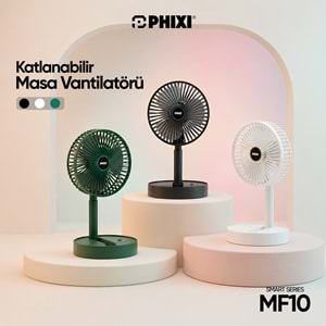 Phixi Smart MF10 Katlanabilir 2'si 1 Arada Telefon Standlı Masaüstü Fan