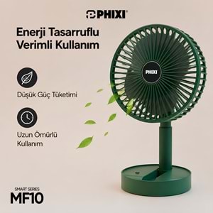 Phixi Smart MF10 Katlanabilir 2'si 1 Arada Telefon Standlı Masaüstü Fan