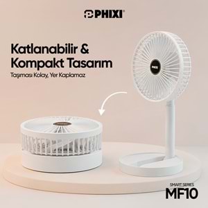Phixi Smart MF10 Katlanabilir 2'si 1 Arada Telefon Standlı Masaüstü Fan