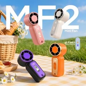 Phixi Smart MF2 500 mAh Dijital Göstergeli Şarjlı Taşınabilir Mini Fan