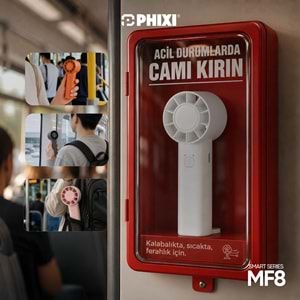 Phixi Smart MF8 500 mAh 3 Kademeli Şarjlı Taşınabilir Mini El Fanı