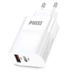 Phixi Ultimate UPD4165 65W PD Çift Çıkışlı Hızlı Şarj Adaptör
