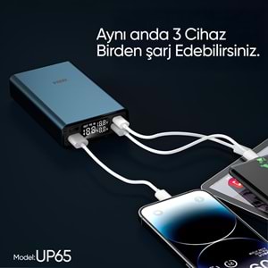 Phixi Ultimate UP65 15.000mAh 100W Süper Hızlı Şarj Cihazı Laptop Şarj Edebilir Powerbank