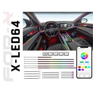 For-x X-LED64 RGB 64 Renk Oto Ambiyans Aydınlatma
