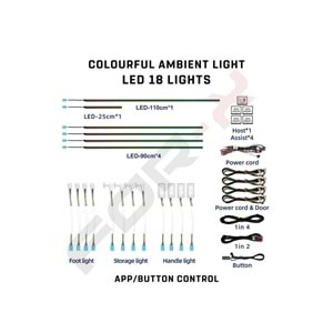 For-x X-LED64 RGB 64 Renk Oto Ambiyans Aydınlatma