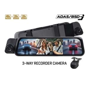 For-x X-966DVR Ayna Tipi Kayıt 3 Kameralı Kamera Sistemi
