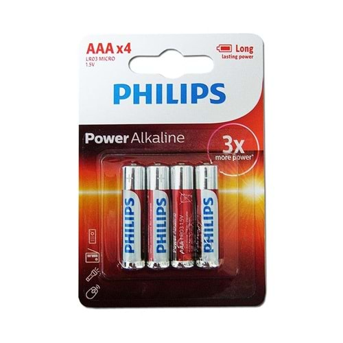 PHILIPS AAA LR03 4 LÜ ALKALİNE İNCE KALEM PİL