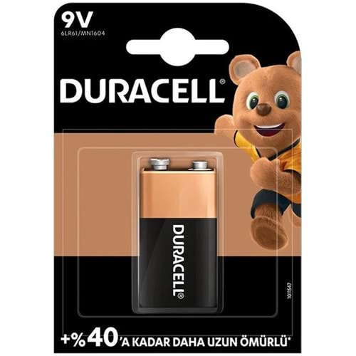 DURACELL 9V 6LR61/MN1604 ALKALINE PİL