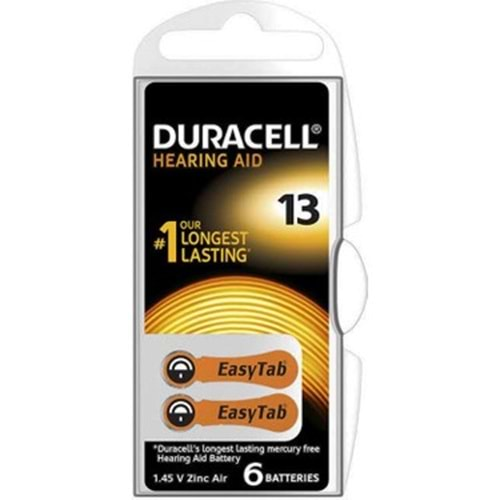 Duracell Activair 13 Numara İşitme Cihazı Pili 6 lı