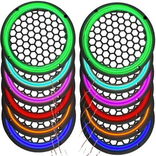 Avc Ledli Flaşörlü Hoparlör Kapak 16cm 1 Adet 12V (yeşil)