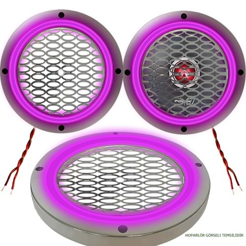 Avc 20cm Krom Ledli Hoparlör Kapak 2 Adet (pembe)