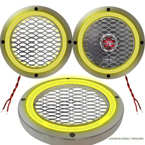 Avc 20cm Krom Ledli Hoparlör Kapak 2 Adet (amber)