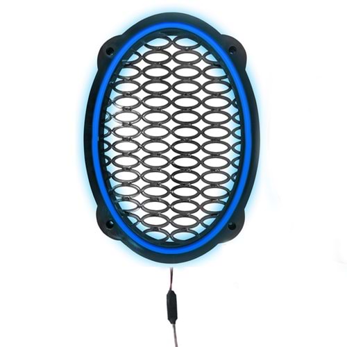 Avc Ledli Flaşörlü Hoparlör Kapak Oval 1 Adet 12V (Mavi)