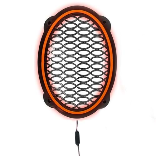 Avc Ledli Flaşörlü Hoparlör Kapak Oval 1 Adet 12V (Turuncu)