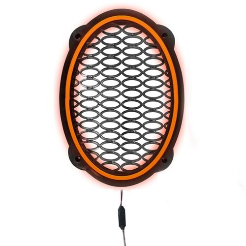 Avc Ledli Flaşörlü Hoparlör Kapak Oval 1 Adet 12V (Amber)