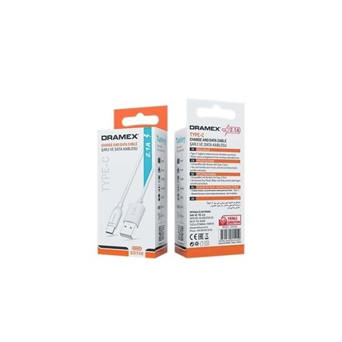 Dramex D21TKE Type-C Quick Ekonomik Şarj Kablosu 2.1A