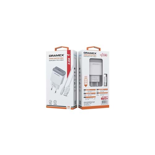 Dramex D30T 3.0A Type-C Şarj Adaptörü & Şarj Data Kablosu