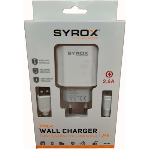 Syrox J28 2.0A Type-C Şarj Kablosu