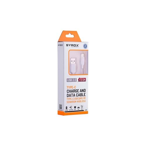 Syrox SYX-C71 2MaH Type -C USB Kablo