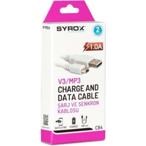 Syrox C84 Tablet Şarj ve Data V3 Kablo - 1m