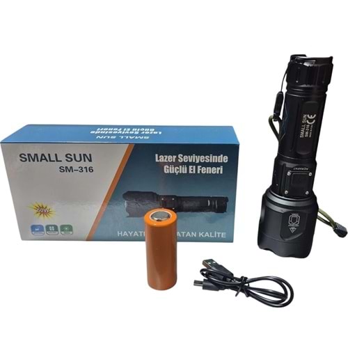 Small Sun SM-316 1.000 Lümen 800M Menzil Şarjlı El Feneri