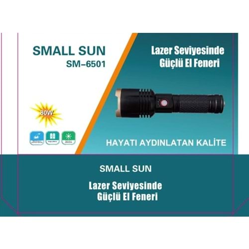 Small Sun SM-6501 Lazer Seviyesinde 800 Lümen 50w Güçlü El Feneri