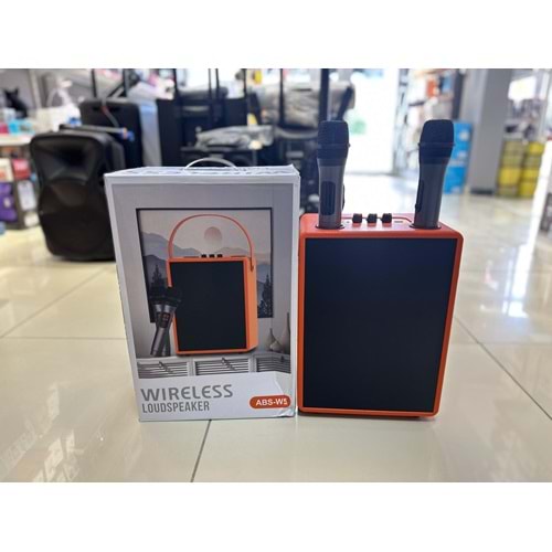 Avc ABS-W5 20w mikrafonlu bluetooth karaoke taşınabilir hoparlör - Turuncu