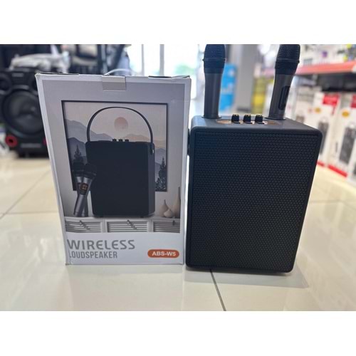 Avc ABS-W5 Mikrafonlu 20w bluetooth karaoke taşınabilir hoparlör - Siyah
